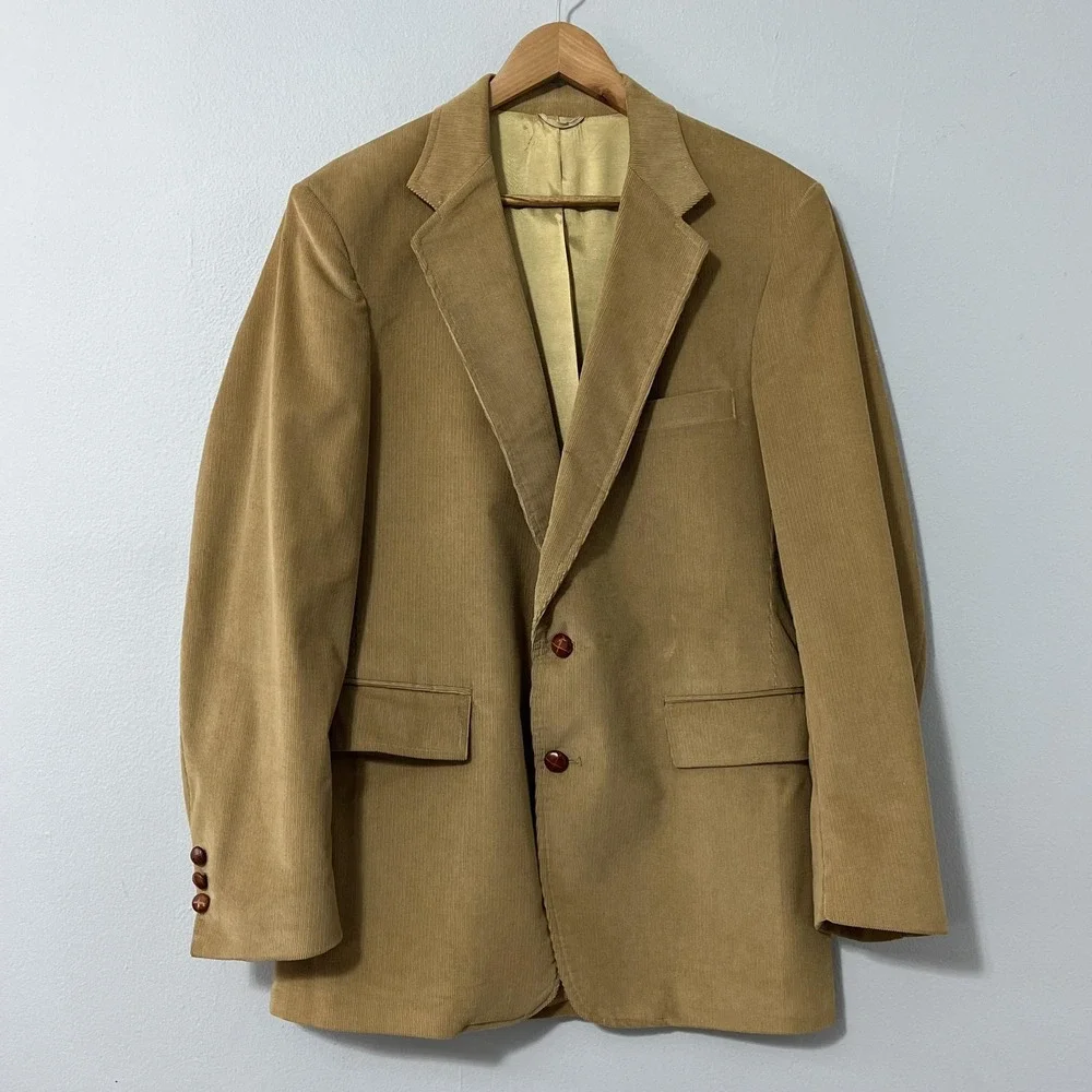 Levi Strauss Tailored Classics Sport Coat Mens 40R Brown Corduroy Jacket Vintage